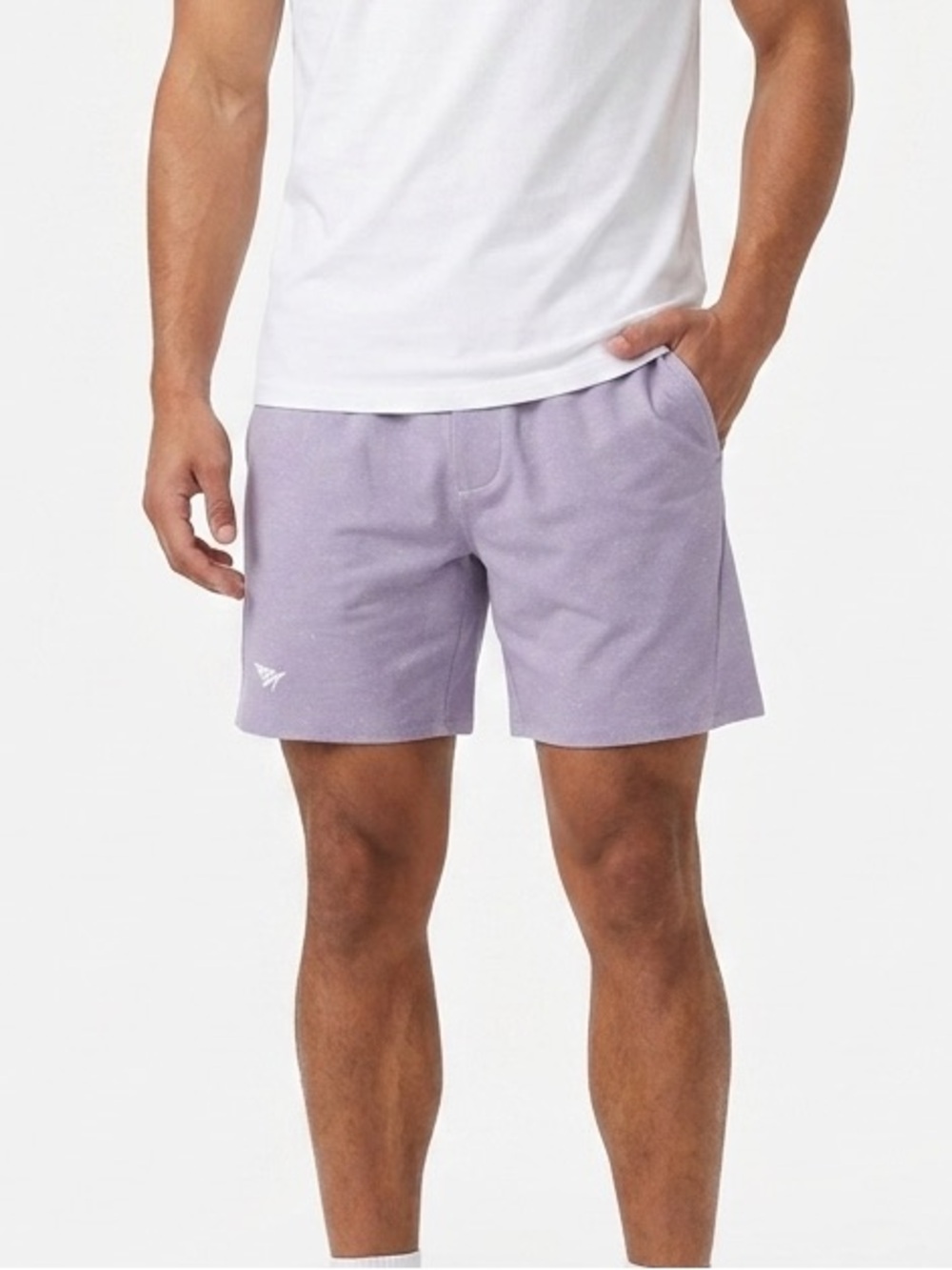 Paper Planes Speckled Sweat Shorts Lilac Purple Drawstring Terry Size Small